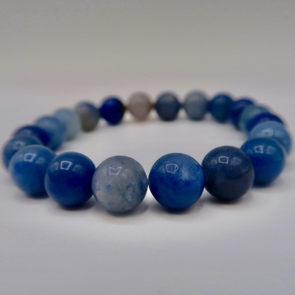 10MM RARE BLUE AVENTURINE BRACELET - Picture 2 of 3